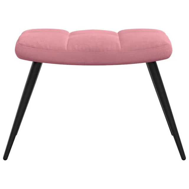 Chaise de relaxation avec tabouret Rose Velours