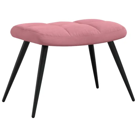 Chaise de relaxation avec tabouret Rose Velours