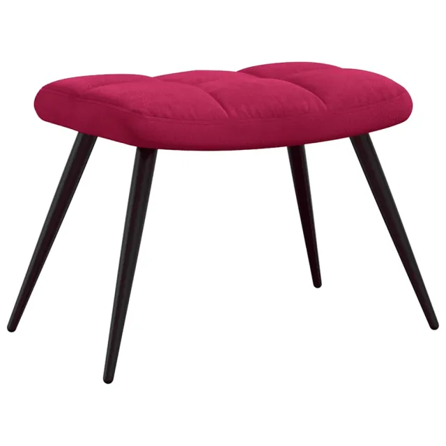 Chaise de relaxation avec tabouret Rouge bordeaux Velours
