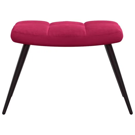 Chaise de relaxation avec tabouret Rouge bordeaux Velours