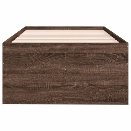 Lit de jour avec tiroirs sans matelas chêne marron 75x190 cm