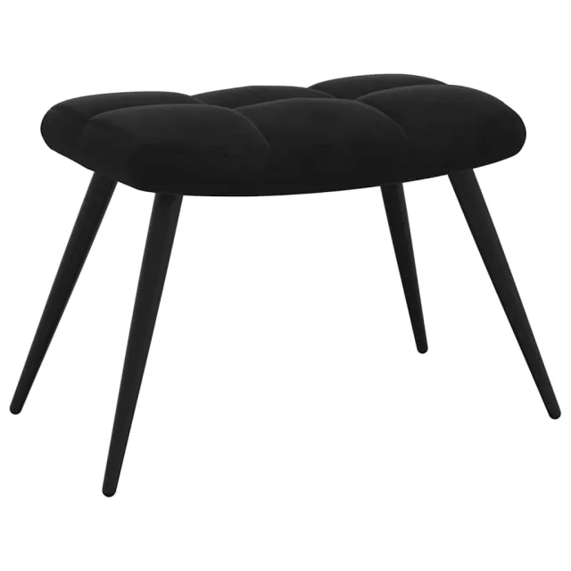 Fauteuil relax avec tabouret en velours noir