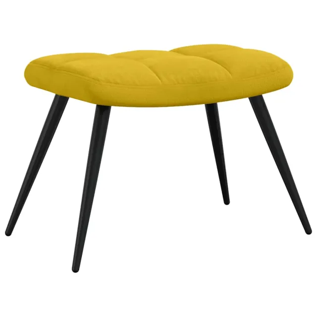 Fauteuil relax avec tabouret en velours jaune moutarde
