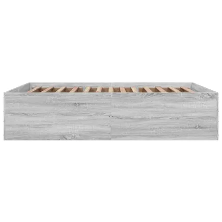 Cadre de lit sans matelas sonoma gris 160x200 cm