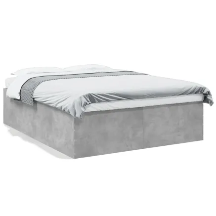 Cadre de lit sans matelas gris béton 150x200 cm 2