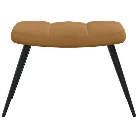 Chaise de relaxation avec tabouret Marron Velours