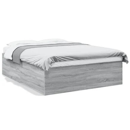 Cadre de lit sans matelas sonoma gris 150x200 cm 2