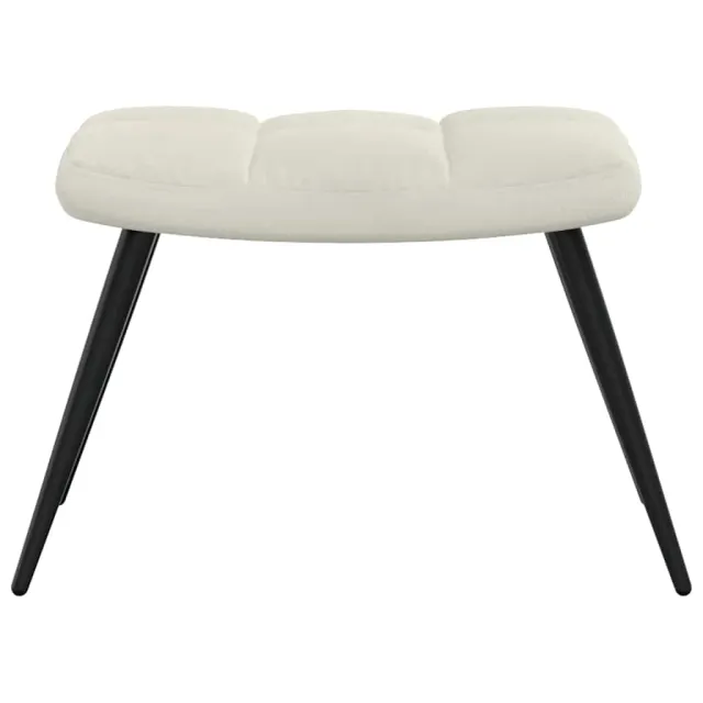 Chaise de relaxation avec tabouret Blanc crème Velours