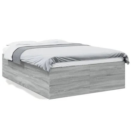 Cadre de lit sans matelas sonoma gris 140x190 cm 2