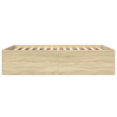 Cadre de lit sans matelas chêne sonoma 135x190 cm