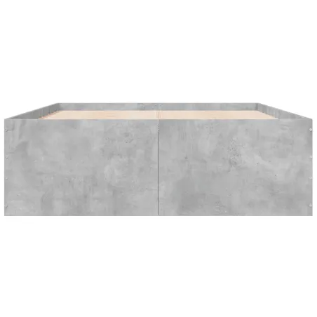 Cadre de lit sans matelas gris béton 135x190 cm