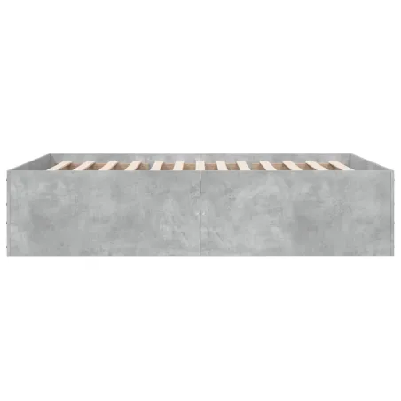 Cadre de lit sans matelas gris béton 135x190 cm