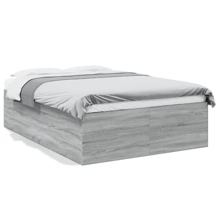 Cadre de lit sans matelas sonoma gris 135x190 cm 2