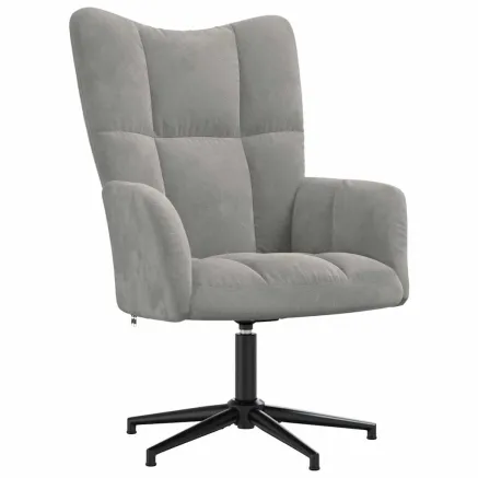 Chaise de relaxation Gris clair Velours 2