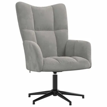 Chaise de relaxation Gris clair Velours