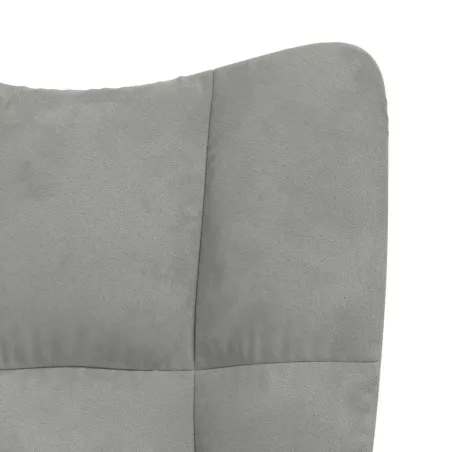 Chaise de relaxation Gris clair Velours