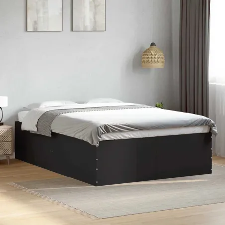 Cadre de lit sans matelas noir 120x190 cm