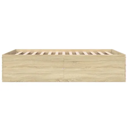 Cadre de lit sans matelas chêne sonoma 120x190 cm