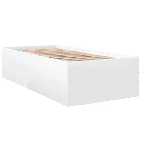 Cadre de lit sans matelas blanc 100x200 cm