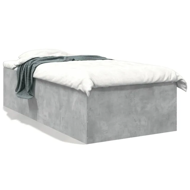 Cadre de lit sans matelas gris béton 100x200 cm