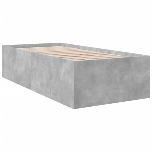 Cadre de lit sans matelas gris béton 100x200 cm