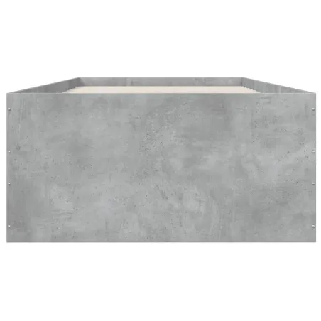 Cadre de lit sans matelas gris béton 100x200 cm