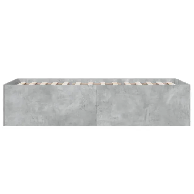 Cadre de lit sans matelas gris béton 100x200 cm