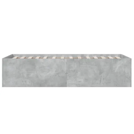 Cadre de lit sans matelas gris béton 100x200 cm