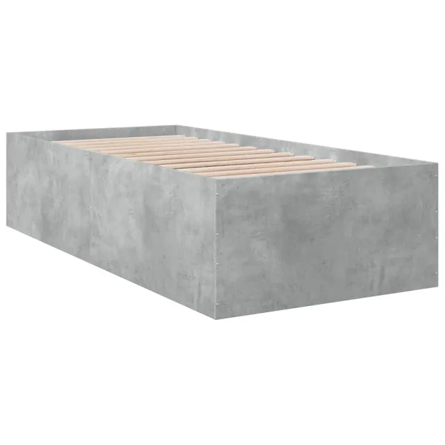 Cadre de lit sans matelas gris béton 100x200 cm