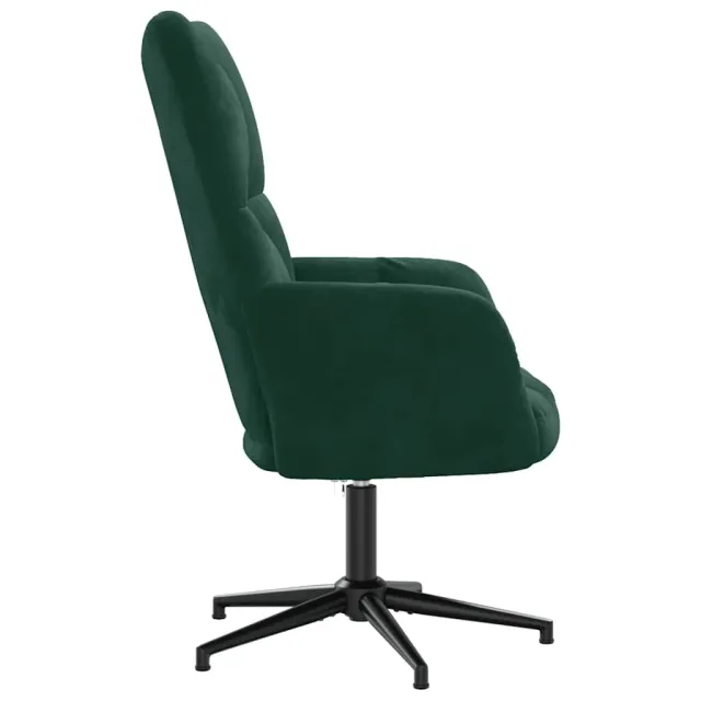 Chaise de relaxation Vert foncé Velours