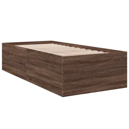 Cadre de lit sans matelas chêne marron 90x200 cm