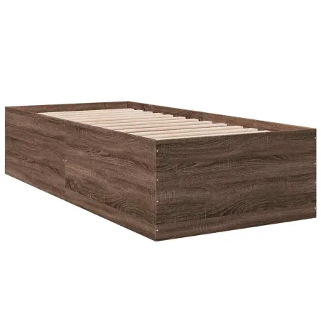 Cadre de lit sans matelas chêne marron 90x200 cm