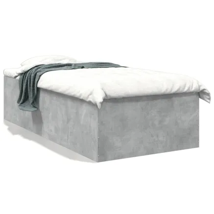 Cadre de lit sans matelas gris béton 90x190 cm 2