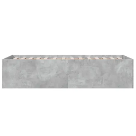 Cadre de lit sans matelas gris béton 90x190 cm