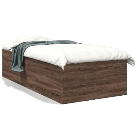 Cadre de lit sans matelas chêne marron 90x190 cm 2