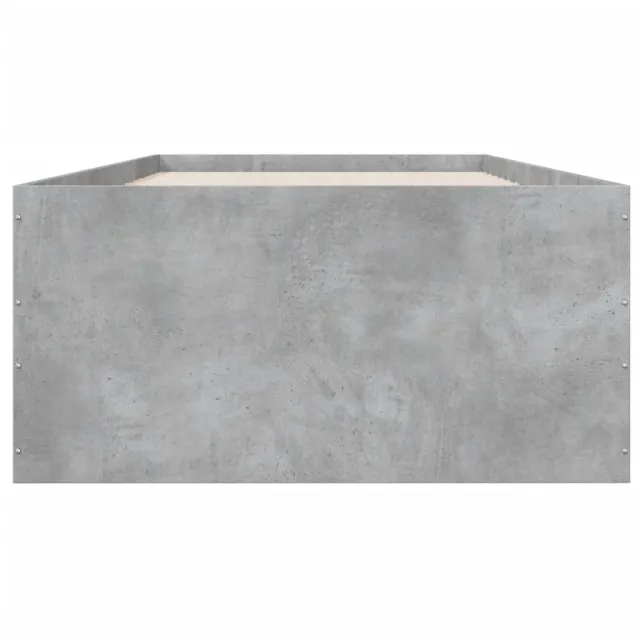 Cadre de lit sans matelas gris béton 75x190 cm