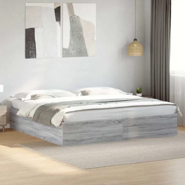Cadre de lit sans matelas sonoma gris 200x200 cm