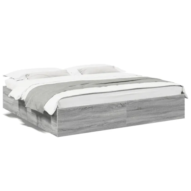 Cadre de lit sans matelas sonoma gris 200x200 cm