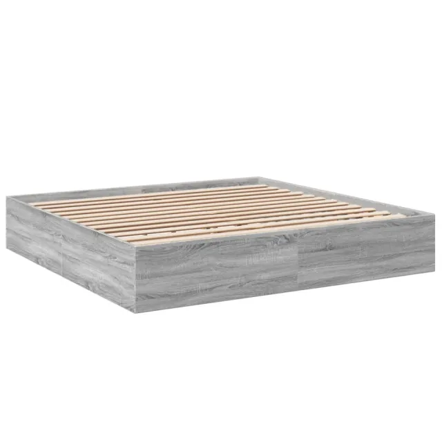 Cadre de lit sans matelas sonoma gris 200x200 cm