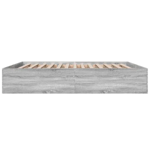 Cadre de lit sans matelas sonoma gris 200x200 cm