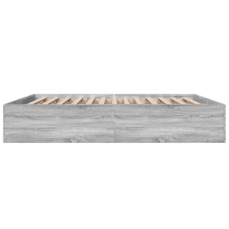 Cadre de lit sans matelas sonoma gris 200x200 cm