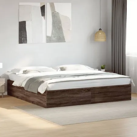 Cadre de lit sans matelas chêne marron 200x200 cm