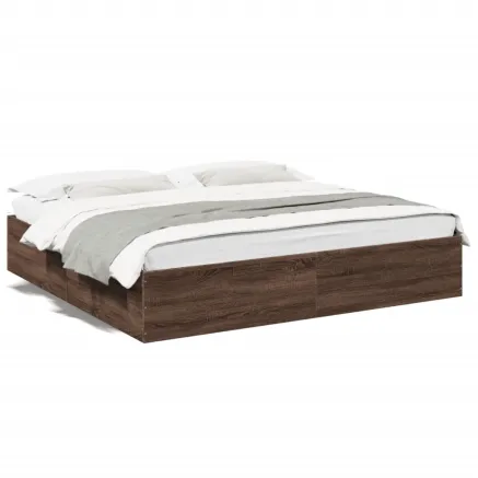 Cadre de lit sans matelas chêne marron 200x200 cm 2