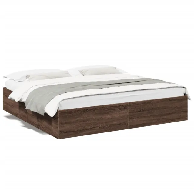 Cadre de lit sans matelas chêne marron 200x200 cm