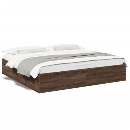 Cadre de lit sans matelas chêne marron 200x200 cm