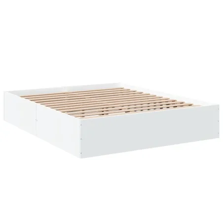 Cadre de lit sans matelas blanc 150x200 cm