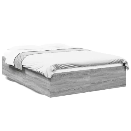 Cadre de lit sans matelas sonoma gris 150x200 cm 2