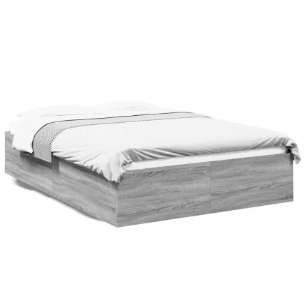 Cadre de lit sans matelas sonoma gris 140x200 cm 2