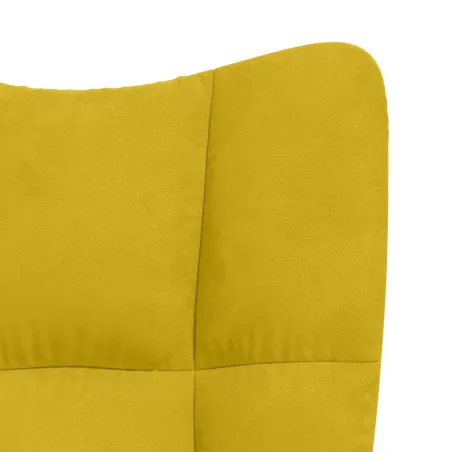 Chaise de relaxation Jaune moutarde Velours