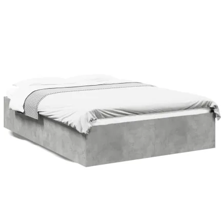 Cadre de lit sans matelas gris béton 135x190 cm 2